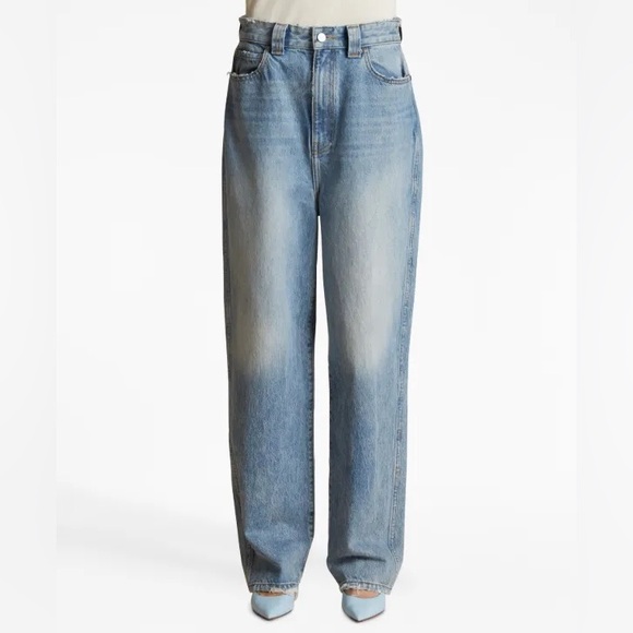 KHAITE Denim - KHAITE Blue Straight Leg Jeans with Vintage Charm